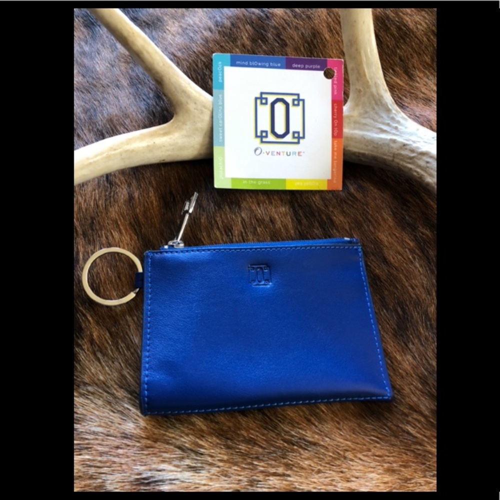 O-Venture blue leather card case Christmas